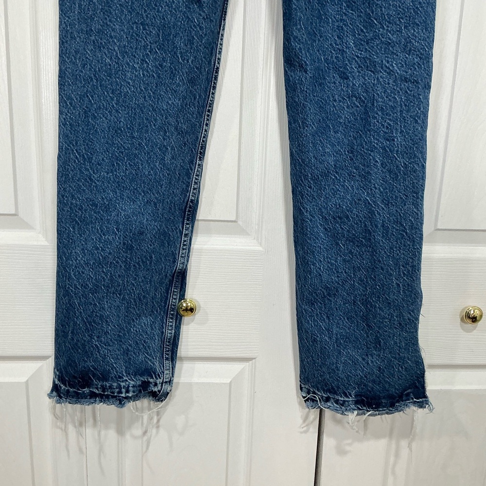 Zara Split Ankle / Leg Opening Button Fly Blue De… - image 6